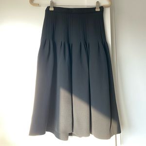 SOLD Valentino Black Pleated Midi Skirt